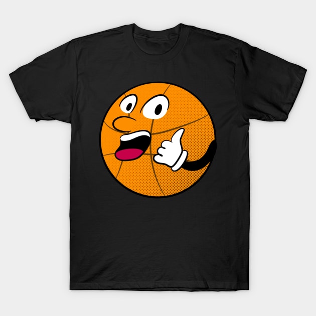 Retro Basketball Funny Cartoon Basketballer T-Shirt by Foxxy Merch